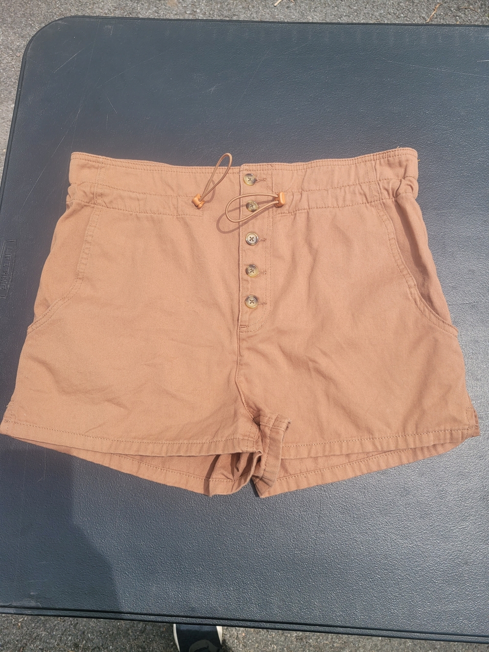 BDG Rust/Tan Button-Front Drawstring Waist Shorts - Picture 1 of 3